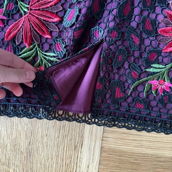 NWT Karen Millen US 4 Lace Mini Dress Leopard Floral Embroidery Sleeveless - Picture 9 of 13